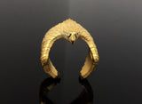 14 K Yellow Gold Eagle Ring With White Diamonds By Sacred Angels