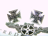 Men's Sterling Silver Black Diamond Cufflinks by Sacred Angels