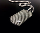 Men's Metal Armor  Dog Tag With A Large Natural Diamond By Sacred Angels