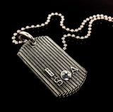Men's Metal Armor  Dog Tag With A Large Natural Diamond By Sacred Angels