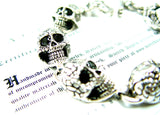 Men's Silver Skull Bracelet With Black Diamonds