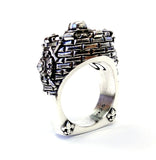 Men's Castle Ring with White Diamonds By Sacred Angels