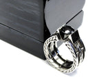 Men's Silver Rope Wedding Band With 2.00 Ct Black Diamond by Sacred Angels