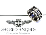 Men's Designer 14K Gold Eternity Black Diamond Rope Ring By Sacred Angels