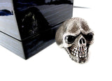 Men's Sandman Silver Skull Ring With Black Diamonds 2.50 ct Limited Edition