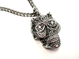 Day Of The Dead Skull Diamond Pendant By Sacred Angels