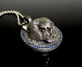Black Panther Pendant With Blue Sapphires And Diamond Eyes By Sacred Angels