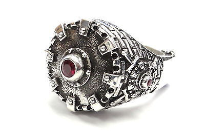 Men's Custom Castle Ring With Rubies By Sacred Angels
