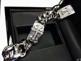 Men's Sterling Silver Gothic Cross Bracelet With Diamonds By Sacred Angels
