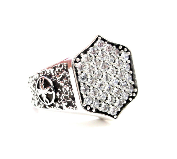Men's Silver Ring With 1.50 CT. Natural White Diamonds by Sacred Angels
