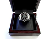 Men's Silver Ring With Black Diamonds By Sacred Angels