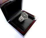 Men's Silver Ring With Black Diamonds By Sacred Angels