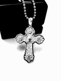 14 K White Gold Cross Pendant With Diamonds By Sacred Angels