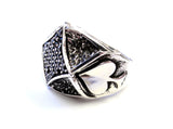 Spade Ring With Black Diamonds By Sacred Angels